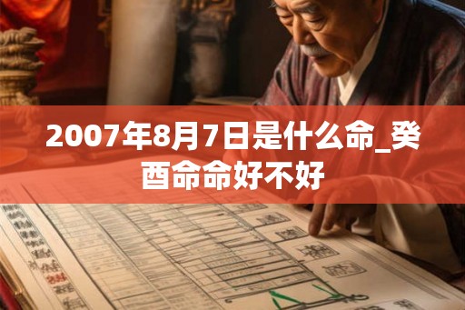 2007年8月7日是什么命_癸酉命命好不好
