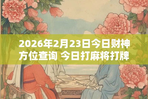 2026年2月23日今日财神方位查询 今日打麻将打牌财神方位