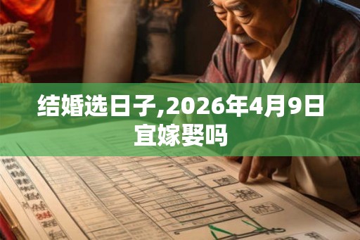 结婚选日子,2026年4月9日宜嫁娶吗