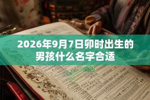 2026年9月7日卯时出生的男孩什么名字合适