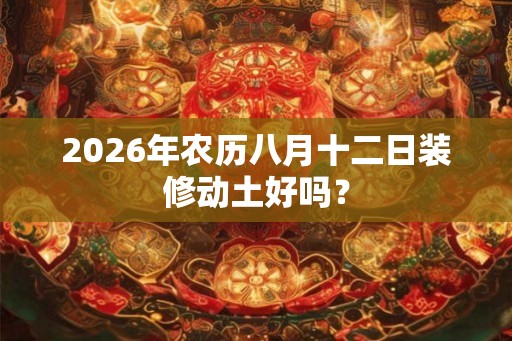2026年农历八月十二日装修动土好吗？