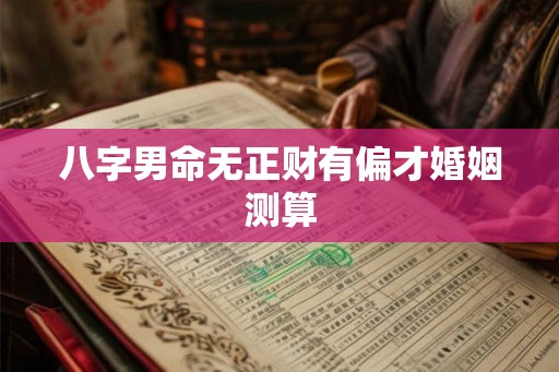 八字男命无正财有偏才婚姻测算 八字男命无正财有偏才婚姻测算
