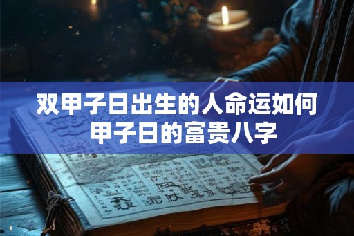 双甲子日出生的人命运如何  甲子日的富贵八字