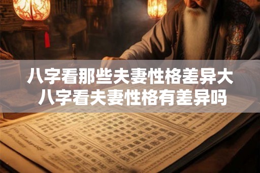 八字看那些夫妻性格差异大 八字看夫妻性格有差异吗