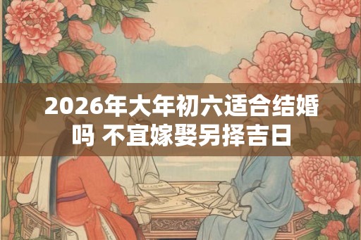 2026年大年初六适合结婚吗 不宜嫁娶另择吉日 2026年大年初六适合结婚吗 不宜嫁娶另择吉日