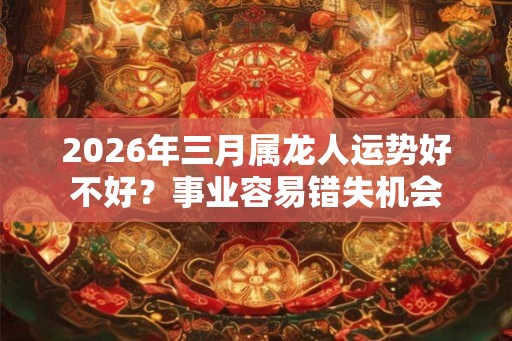 2026年三月属龙人运势好不好？事业容易错失机会