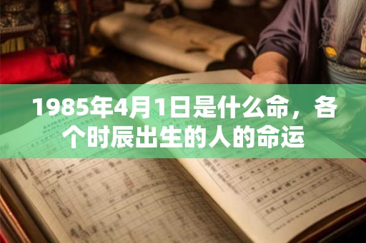 1985年4月1日是什么命，各个时辰出生的人的命运