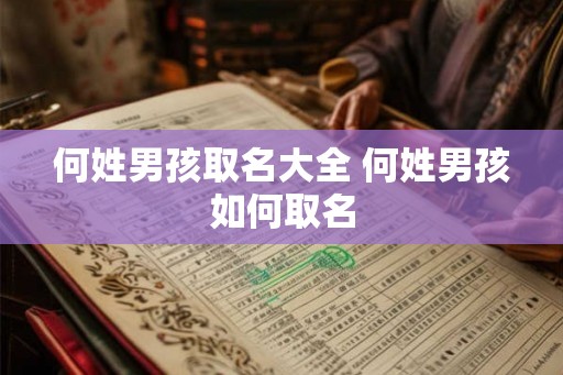 何姓男孩取名大全 何姓男孩如何取名