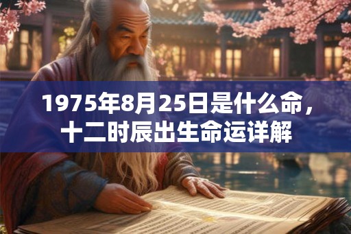 1975年8月25日是什么命,十二时辰出生命运详解 1975年8月25日是什么命,十二时辰出生命运详解