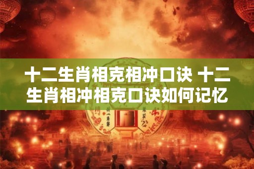 十二生肖相克相冲口诀 十二生肖相冲相克口诀如何记忆