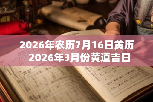2026年农历7月16日黄历  2026年3月份黄道吉日