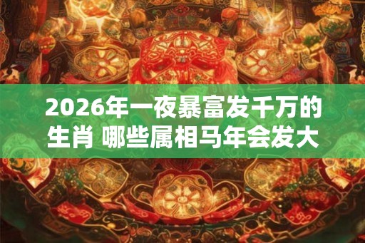 2026年一夜暴富发千万的生肖 哪些属相马年会发大财