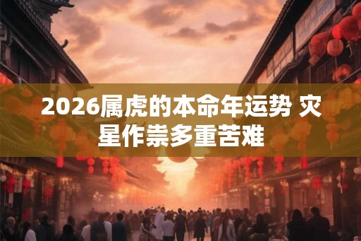 2026属虎的本命年运势 灾星作祟多重苦难