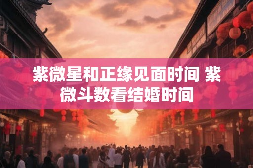 紫微星和正缘见面时间 紫微斗数看结婚时间