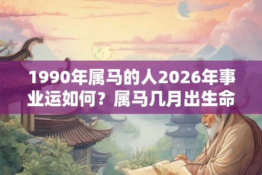 1990年属马的人2026年事业运如何？属马几月出生命最好？
