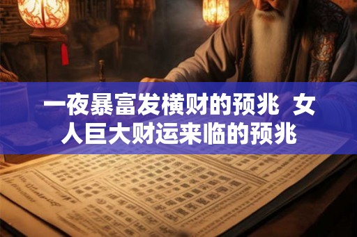 一夜暴富发横财的预兆  女人巨大财运来临的预兆