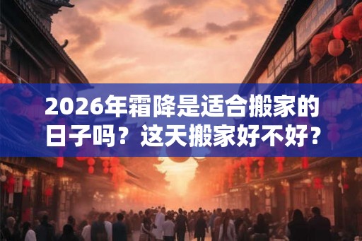 2026年霜降是适合搬家的日子吗?这天搬家好不好? 2026年霜降是适合搬家的日子吗?这天搬家好不好?