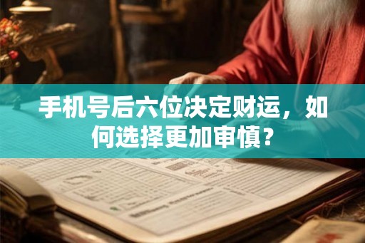 手机号后六位决定财运，如何选择更加审慎？