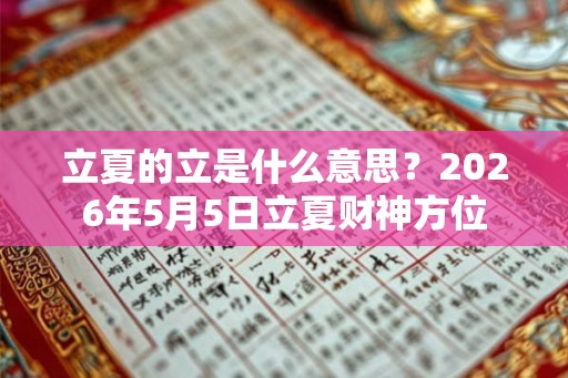 立夏的立是什么意思？2026年5月5日立夏财神方位