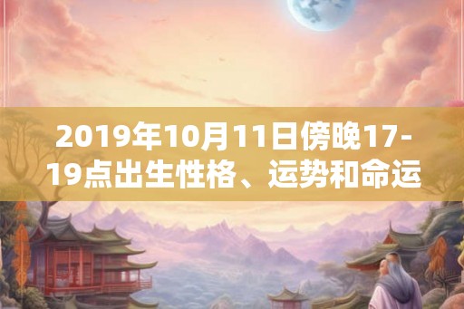 2019年10月11日傍晚17-19点出生性格、运势和命运