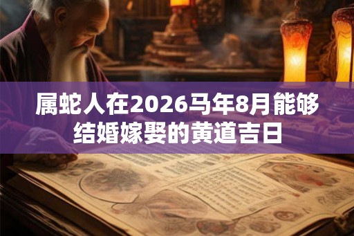 属蛇人在2026马年8月能够结婚嫁娶的黄道吉日