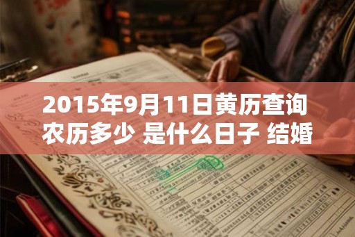 2015年9月11日黄历查询 农历多少 是什么日子 结婚吉时