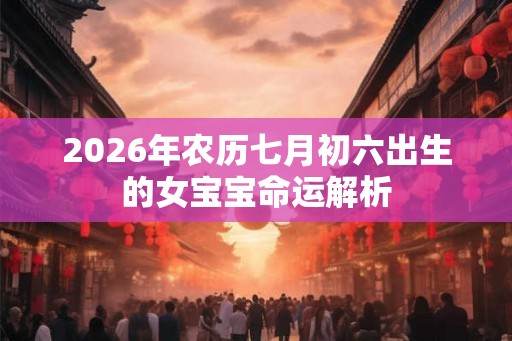 2026年农历七月初六出生的女宝宝命运解析 2026年农历七月初六出生的女宝宝命运解析