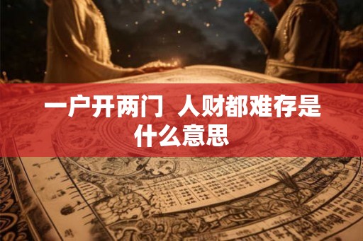 一户开两门  人财都难存是什么意思