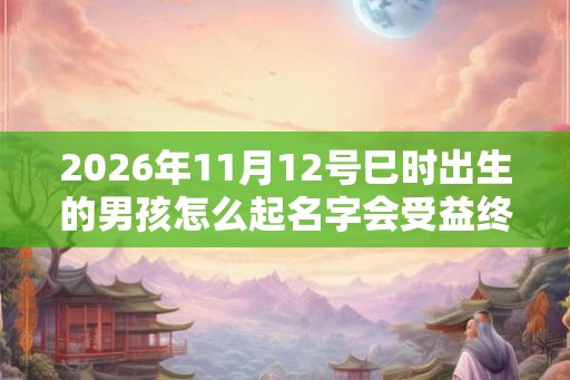 2026年11月12号巳时出生的男孩怎么起名字会受益终生
