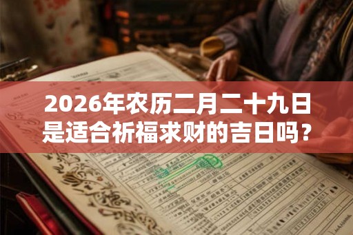 2026年农历二月二十九日是适合祈福求财的吉日吗？当日卦象好吗？