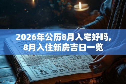 2026年公历8月入宅好吗,8月入住新房吉日一览