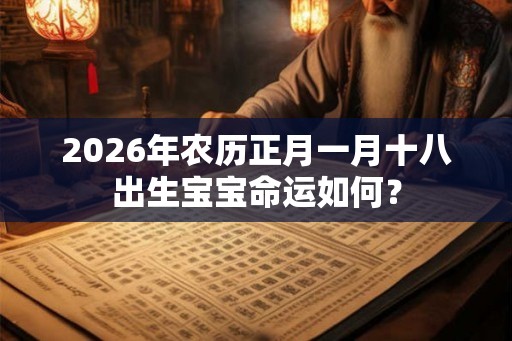 2026年农历正月一月十八出生宝宝命运如何？