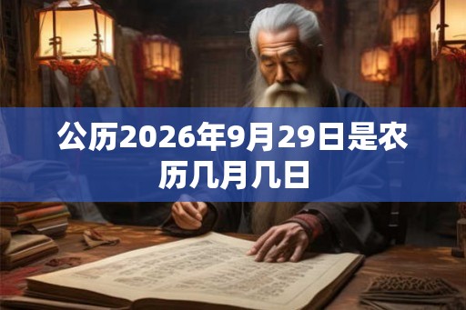 公历2026年9月29日是农历几月几日 公历2026年9月29日是农历几月几日