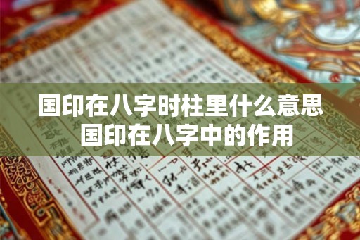 国印在八字时柱里什么意思  国印在八字中的作用