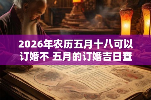 2026年农历五月十八可以订婚不 五月的订婚吉日查询 2026年农历五月十八可以订婚不 五月的订婚吉日查询