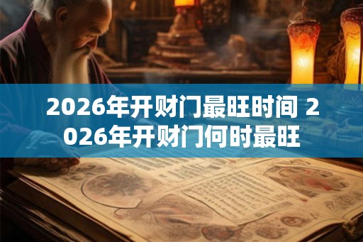 2026年开财门最旺时间 2026年开财门何时最旺