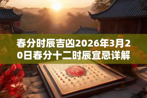 春分时辰吉凶2026年3月20日春分十二时辰宜忌详解