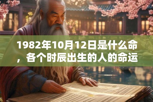 1982年10月12日是什么命，各个时辰出生的人的命运
