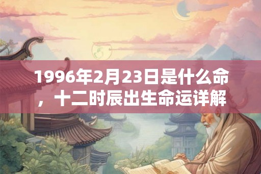 1996年2月23日是什么命，十二时辰出生命运详解