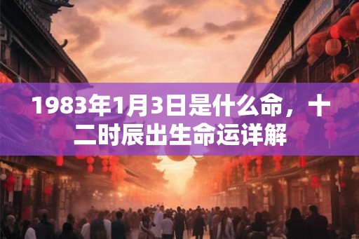 1983年1月3日是什么命，十二时辰出生命运详解