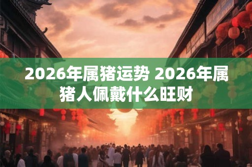 2026年属猪运势 2026年属猪人佩戴什么旺财 2026年属猪运势 2026年属猪人佩戴什么旺财