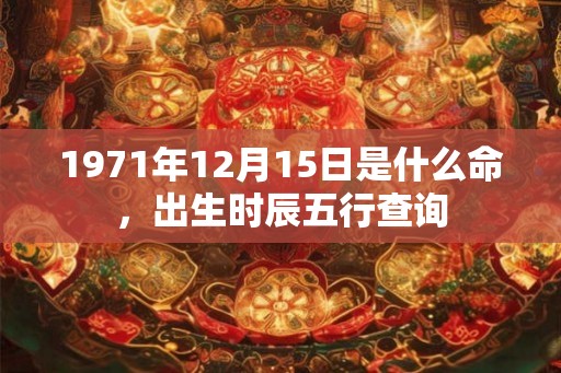 1971年12月15日是什么命，出生时辰五行查询