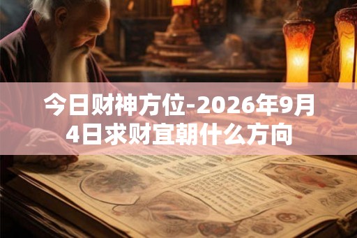 今日财神方位-2026年9月4日求财宜朝什么方向