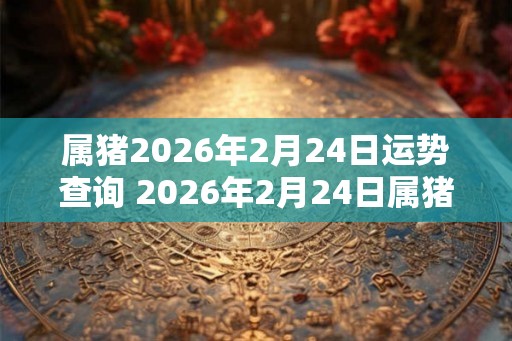属猪2026年2月24日运势查询 2026年2月24日属猪人运势好吗