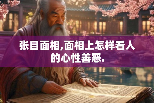 张目面相,面相上怎样看人的心性善恶.