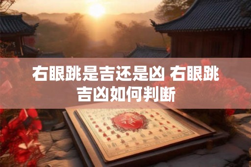 右眼跳是吉还是凶 右眼跳吉凶如何判断