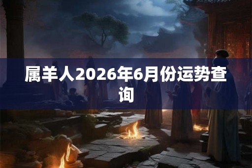 属羊人2026年6月份运势查询