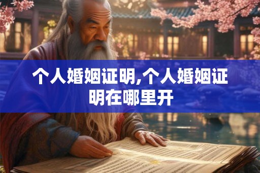 个人婚姻证明,个人婚姻证明在哪里开 个人婚姻证明,个人婚姻证明在哪里开