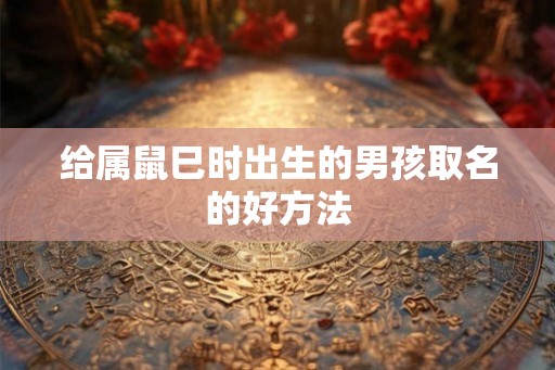 给属鼠巳时出生的男孩取名的好方法 给属鼠巳时出生的男孩取名的好方法