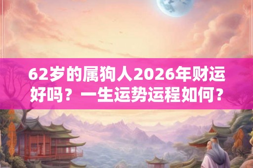 62岁的属狗人2026年财运好吗？一生运势运程如何？